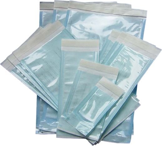 Self-seal autoclave pouches