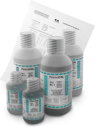 Multi-element calibration standards with CoA